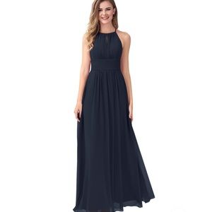 Azazie Bonnie - Navy blue dress